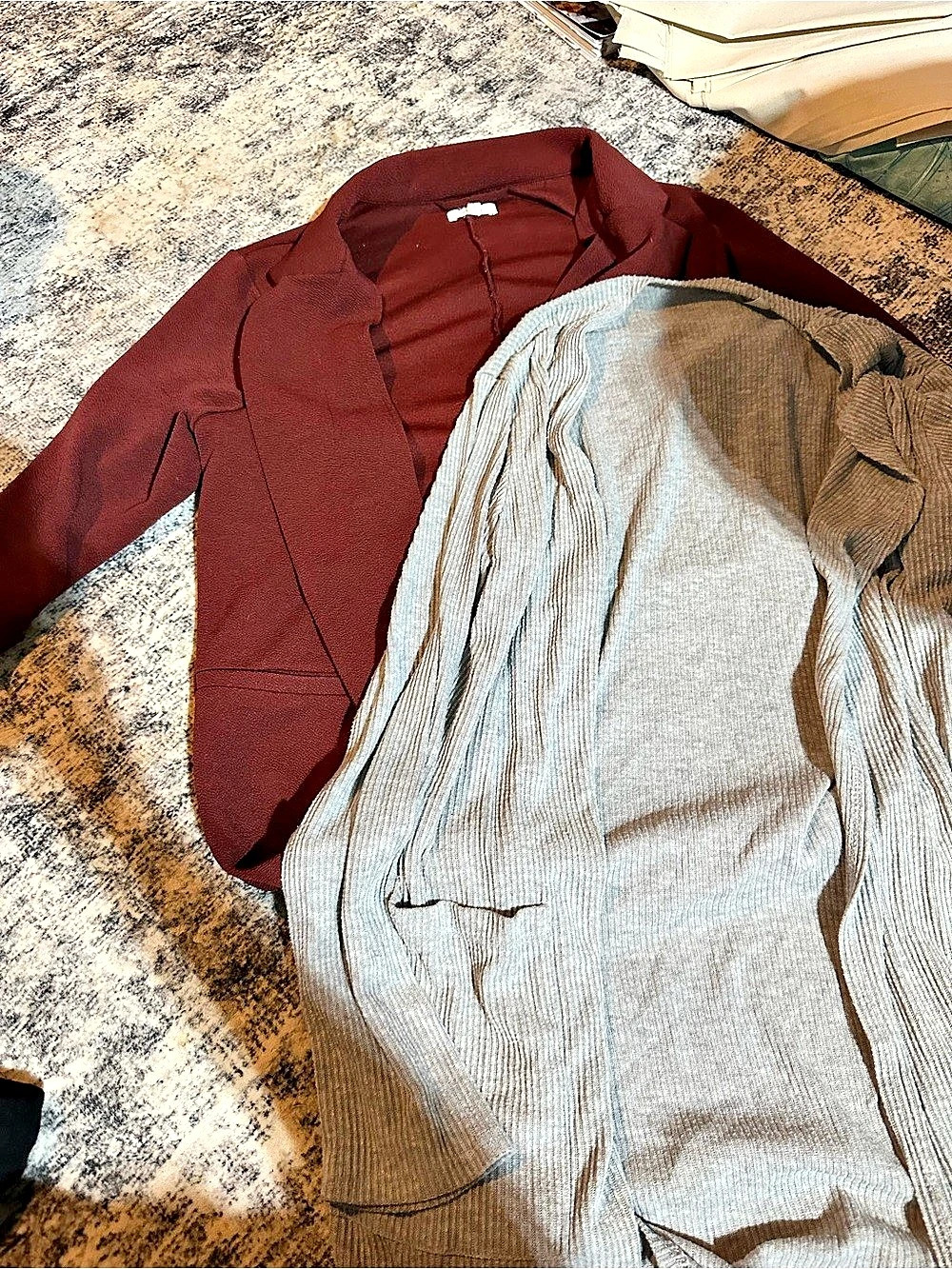 Burgundy & Gray Sweater Layer